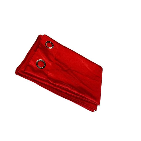 Compass Home Solid Red Curtain 1 Single Drape Panel Grommets Faux Silk Bright